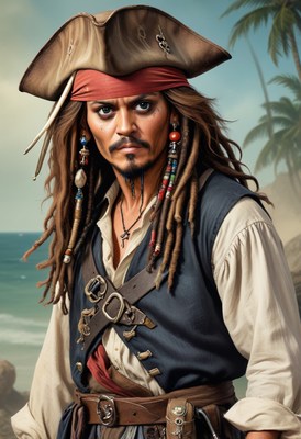 Pirate captain with dreadlocks