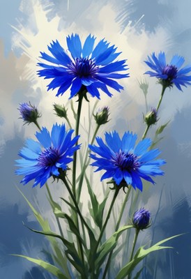 Blue cornflower bouquet