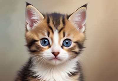 Cute kitten with blue eyes