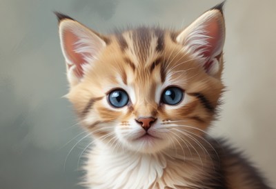 Cute kitten with blue eyes