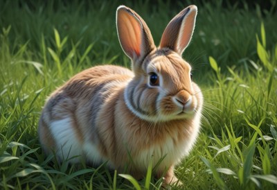 Rabbit in green grass