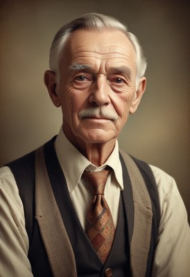 Portrait of an elderly man in a vest