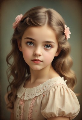 Young girl with flowers in hair