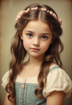 Young girl with flower crown portrait