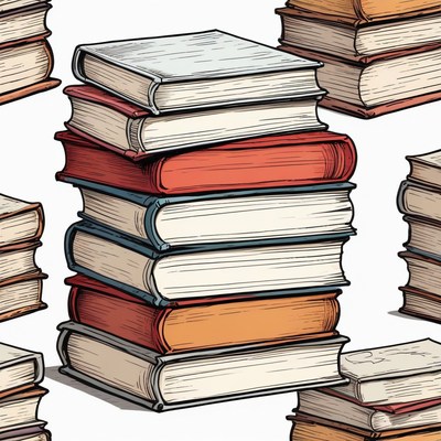 Stack of books illustration