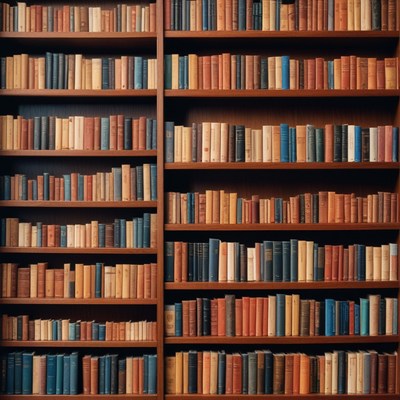 Bookshelf in a library