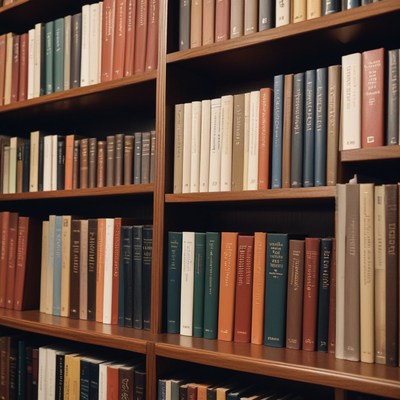 Wooden Bookshelf Filled with Books