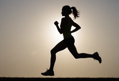 Runner silhouette against sunset