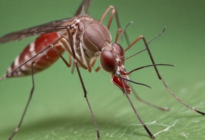 Close-up of a mosquito on a leaf