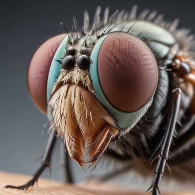 Close-up of a fly's face