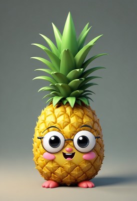 Smiling pineapple cartoon