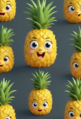 Smiling pineapple pattern