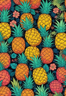 Colorful pineapple pattern illustration