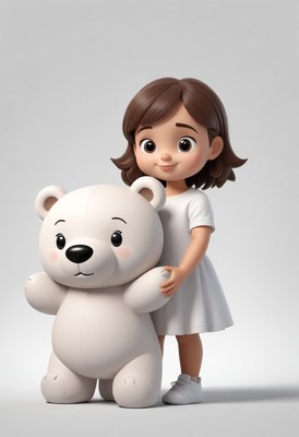 Girl and stuffed bear