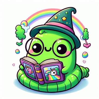Green wizard reading book