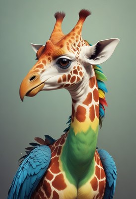 Giraffe with bird wings