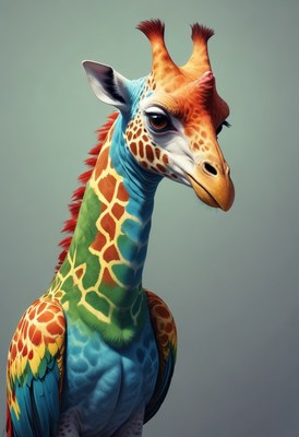 Colorful giraffe portrait