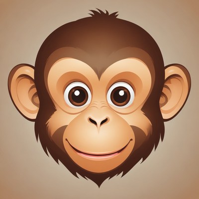 Smiling monkey face illustration