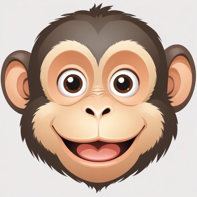 Smiling monkey face illustration