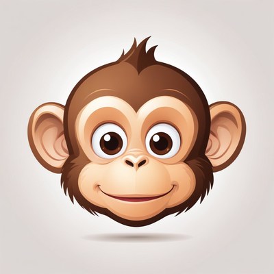 Smiling monkey cartoon illustration