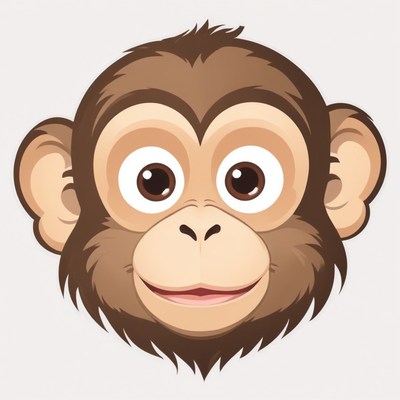 Smiling monkey face illustration