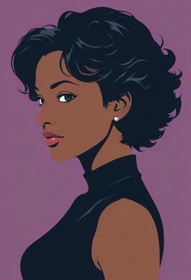 Woman with short hair and black top