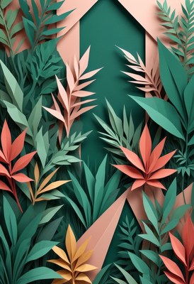 Paper tropical leaf arrangement