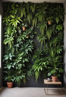 Lush Vertical Green Plant Wall