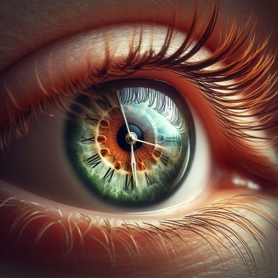 Eye with clock face