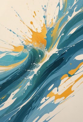 Abstract ocean wave painting