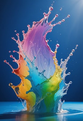 Colorful water splash