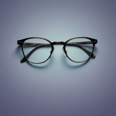 Black eyeglasses on grey background