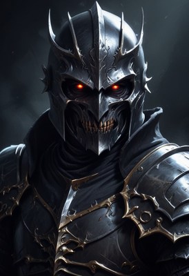 Dark knight in spiked armor