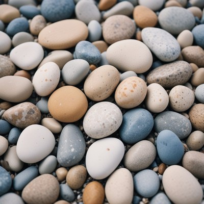 Smooth beach stones close-up
