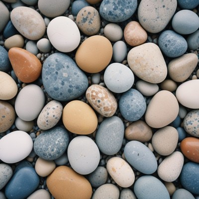 Smooth beach stones close up