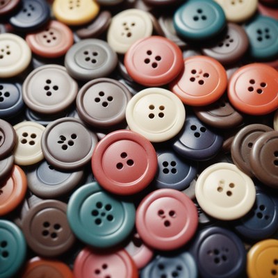 Colorful plastic buttons close up
