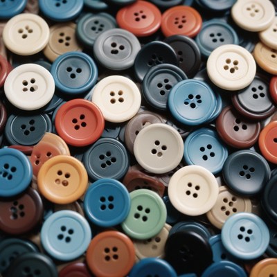 Colorful plastic buttons close-up