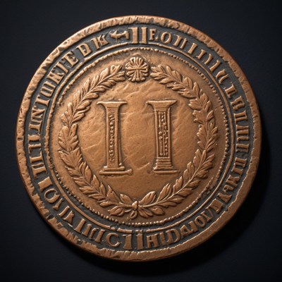 Copper coin with laurel wreath