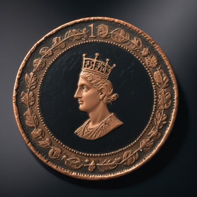 One penny coin portrait