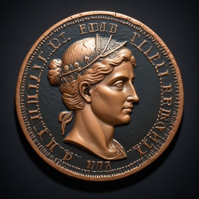 Roman coin with female bust