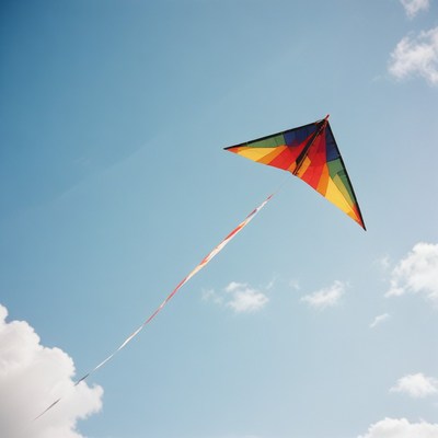 Rainbow kite flying high