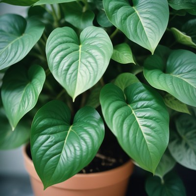Heartleaf philodendron plant closeup