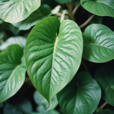 Green leaf texture close-up