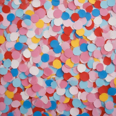 Colorful confetti on white background