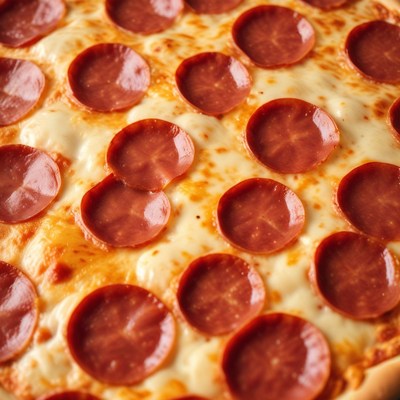 Pepperoni pizza close-up