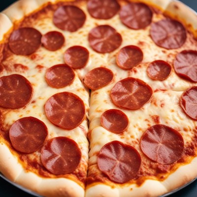 Pepperoni pizza with a slice removed