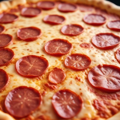 Close-up of pepperoni pizza