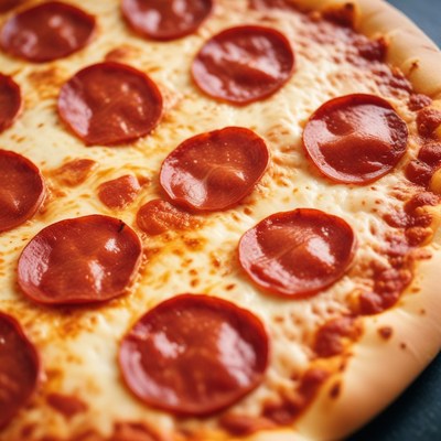 Close-up of pepperoni pizza
