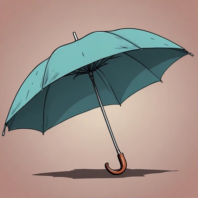 Blue umbrella illustration