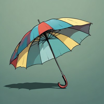 Colorful umbrella with shadow